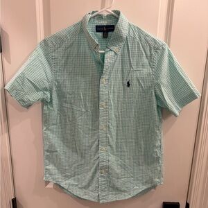 Ralph Lauren Boys Mint Checkered Short Sleeve Shirt
